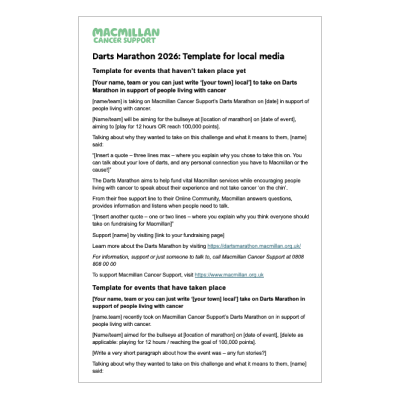 Press release template